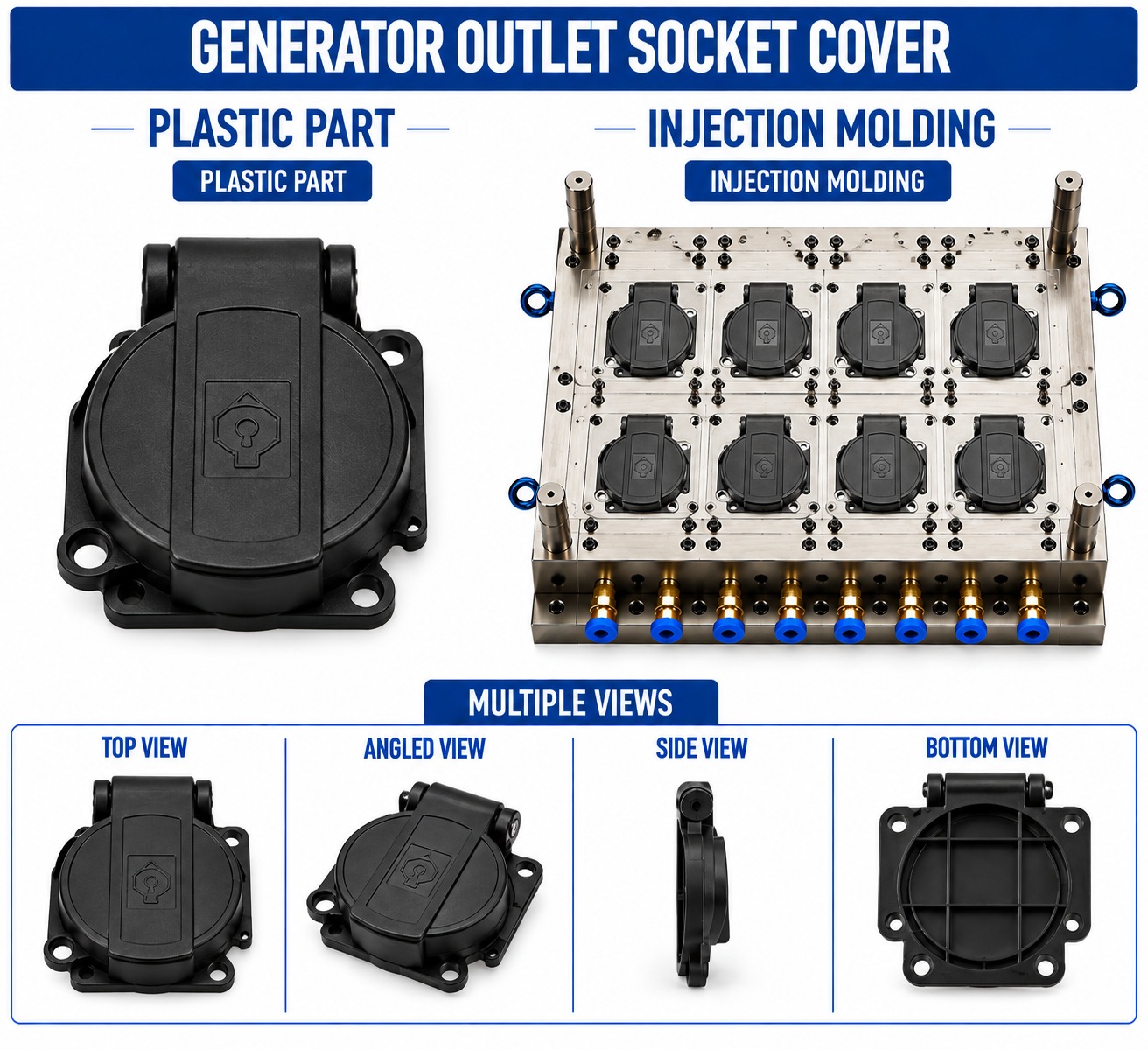 Generator Plastic Outlet Socket Cover Mould and Moulding Service